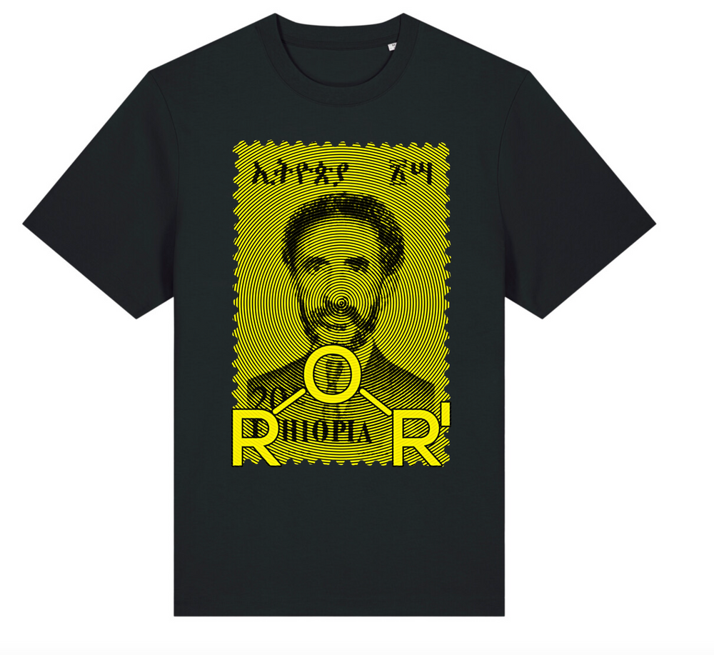 Frequency / Yellow oversized T-shirt in Black