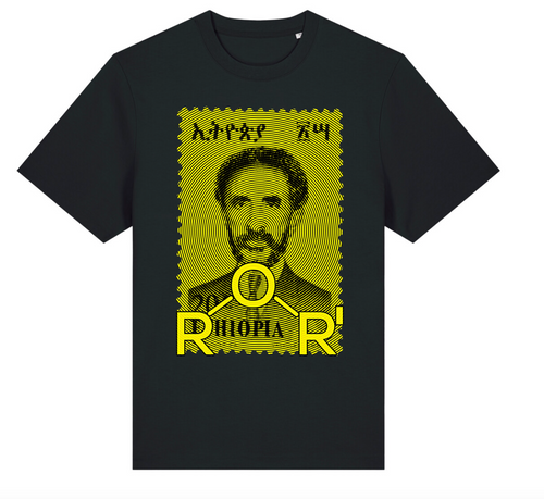 Frequency / Yellow oversized T-shirt in Black