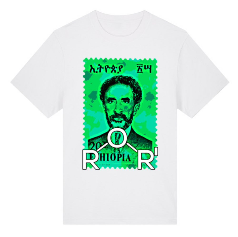 Stamp / Green oversized T-shirt in White